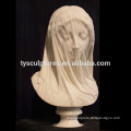 Popular hand carved stone custom beautiful sexy girl in mask white marble bust